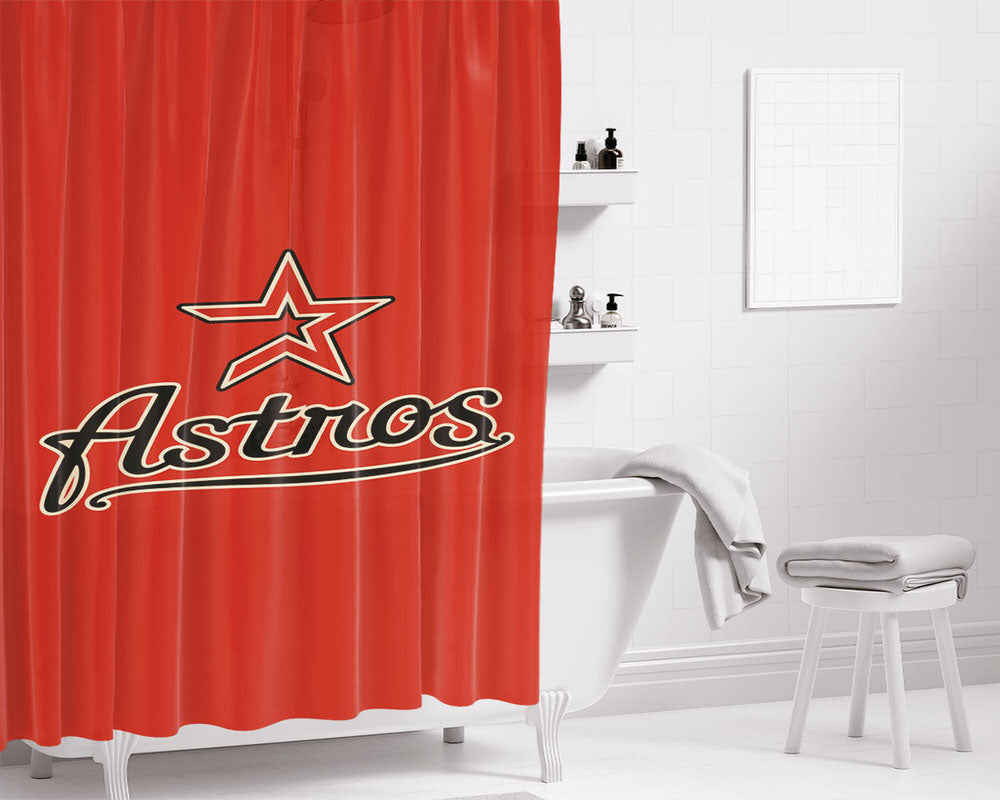 Astros Bathroom Shower Curtain Fabric Waterproof | 66 X 72 Inch