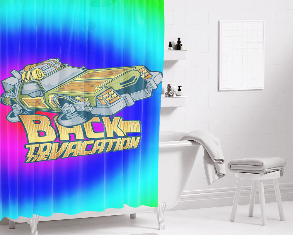 Back To Vacation Bathroom Shower Curtain Fabric Waterproof | 66 X 72 Inch