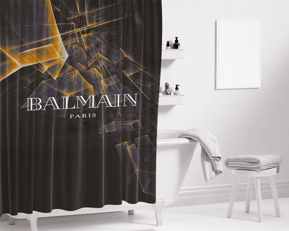 Balmain Paris Mobile Wallpaper Bathroom Shower Curtain Fabric Waterproof | 66 X 72 Inch