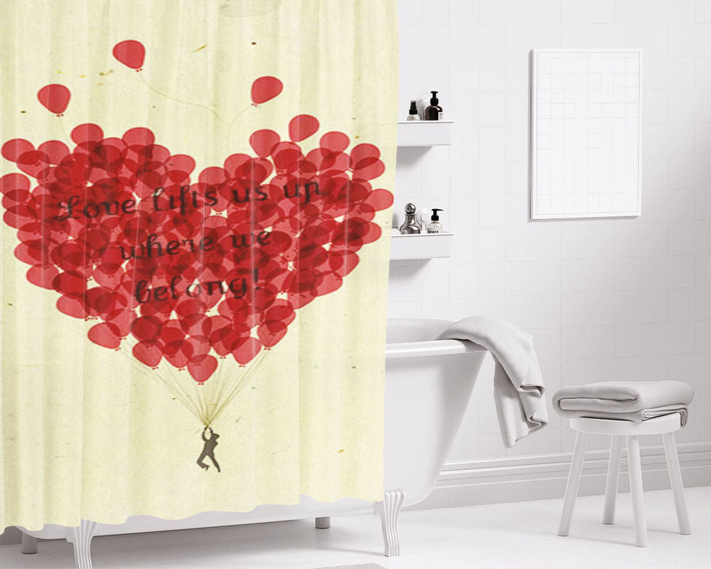 Balon Terbang Bathroom Shower Curtain Fabric Waterproof | 66 X 72 Inch
