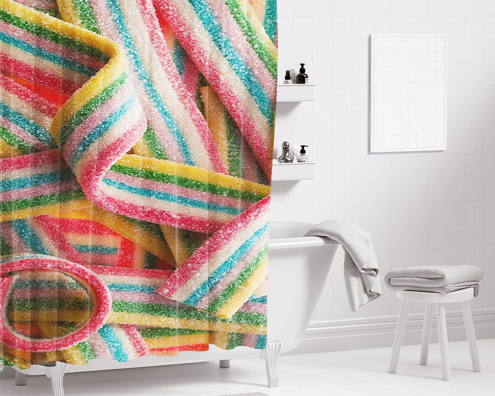 Banana Gelatin Candy Bathroom Shower Curtain Fabric Waterproof | 66 X 72 Inch