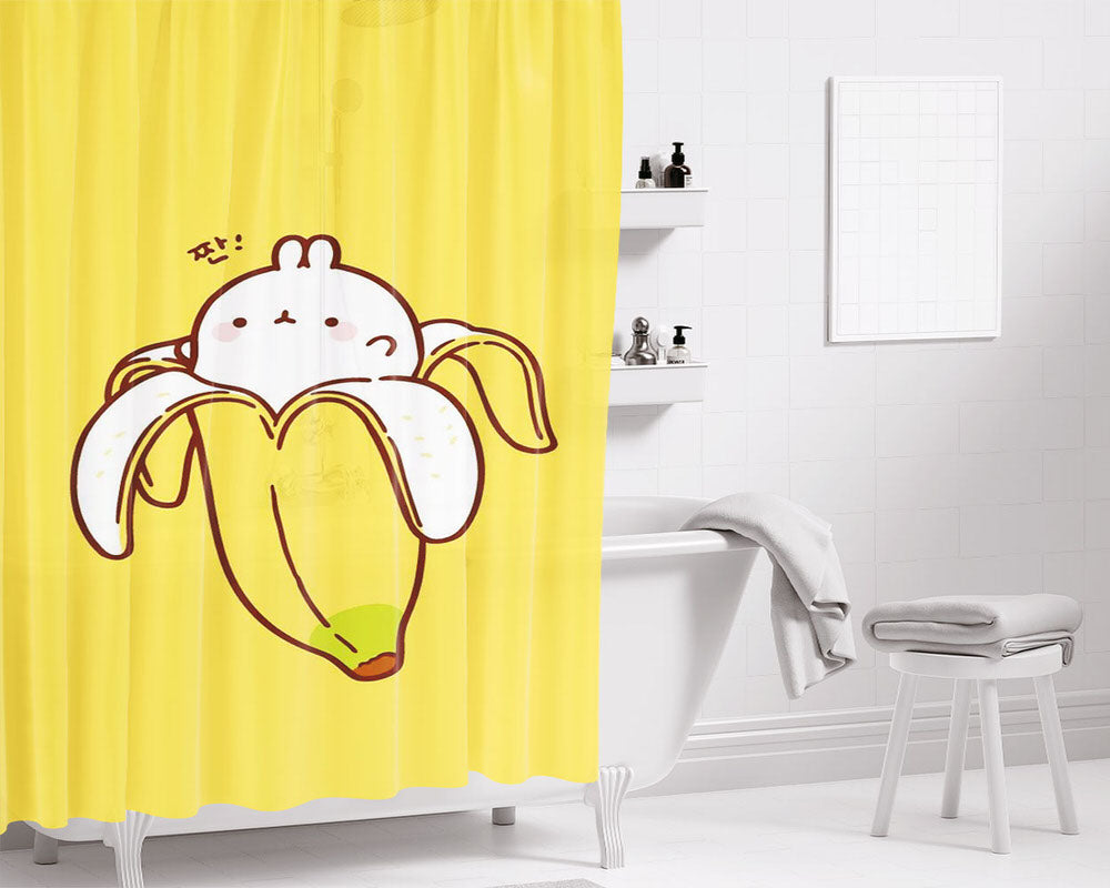 Banana Bathroom Shower Curtain Fabric Waterproof | 66 X 72 Inch
