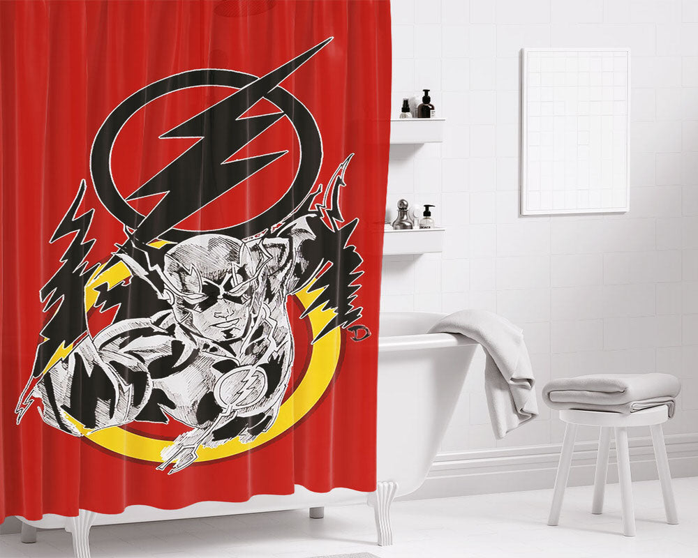 Barry Allen The Fastest Bathroom Shower Curtain Fabric Waterproof | 66 X 72 Inch