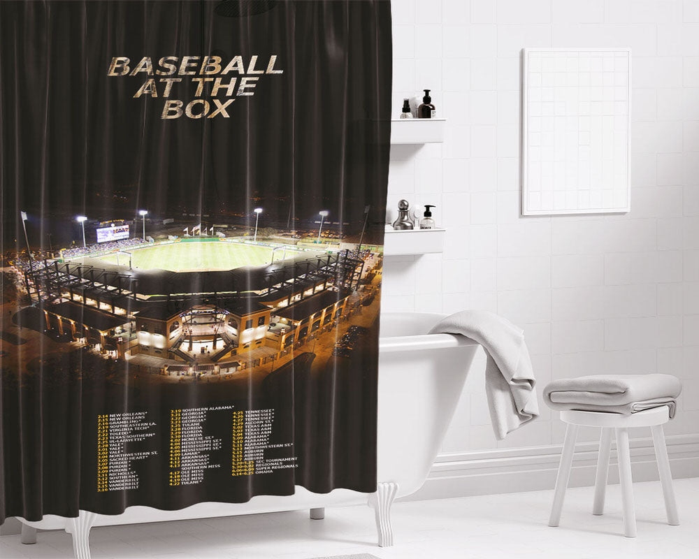 Baseball At The Box Stadium Bathroom Shower Curtain Fabric Waterproof | 66 X 72 Inch