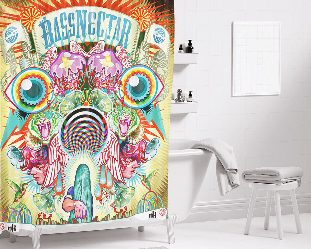 Bassnectar Poster Bathroom Shower Curtain Fabric Waterproof | 66 X 72 Inch