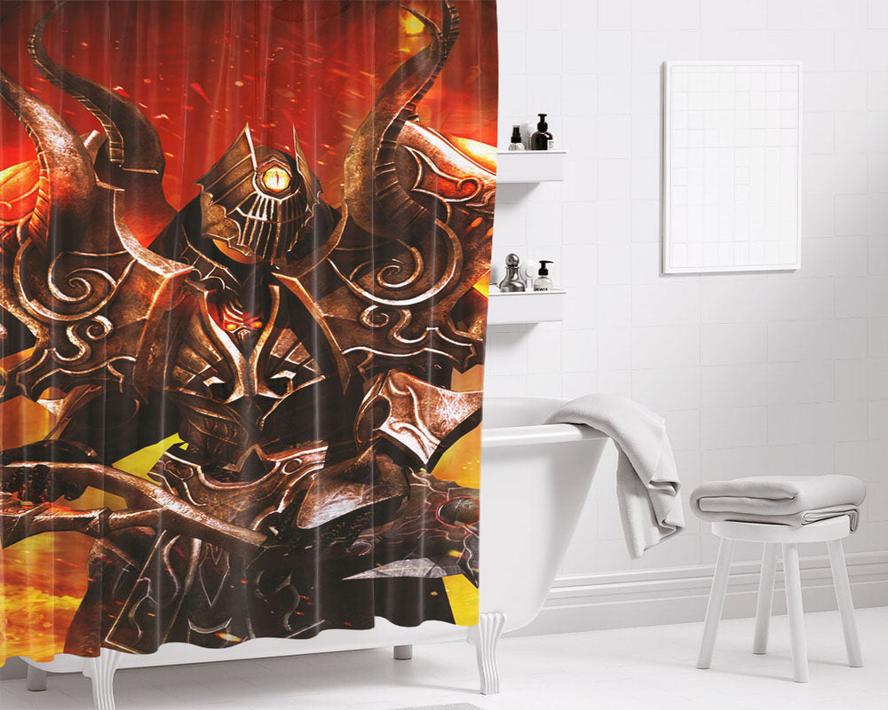 Battle Of The Immortals Bathroom Shower Curtain Fabric Waterproof | 66 X 72 Inch
