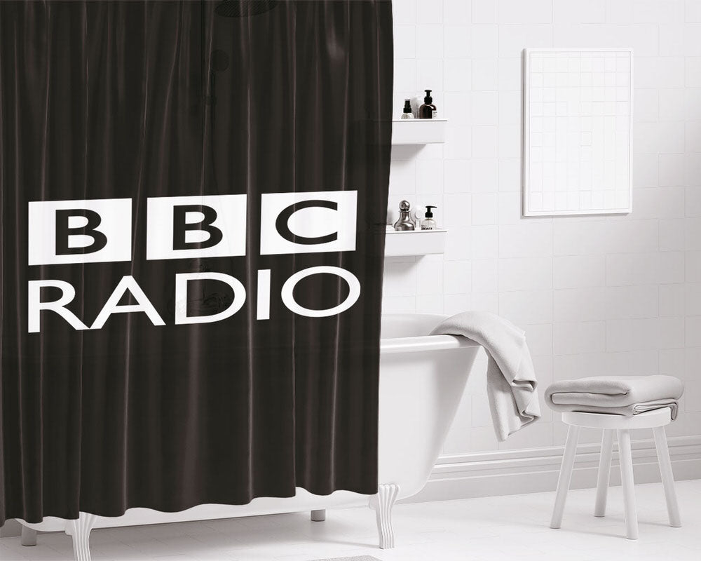 Bbc Radio Black Bathroom Shower Curtain Fabric Waterproof | 66 X 72 Inch