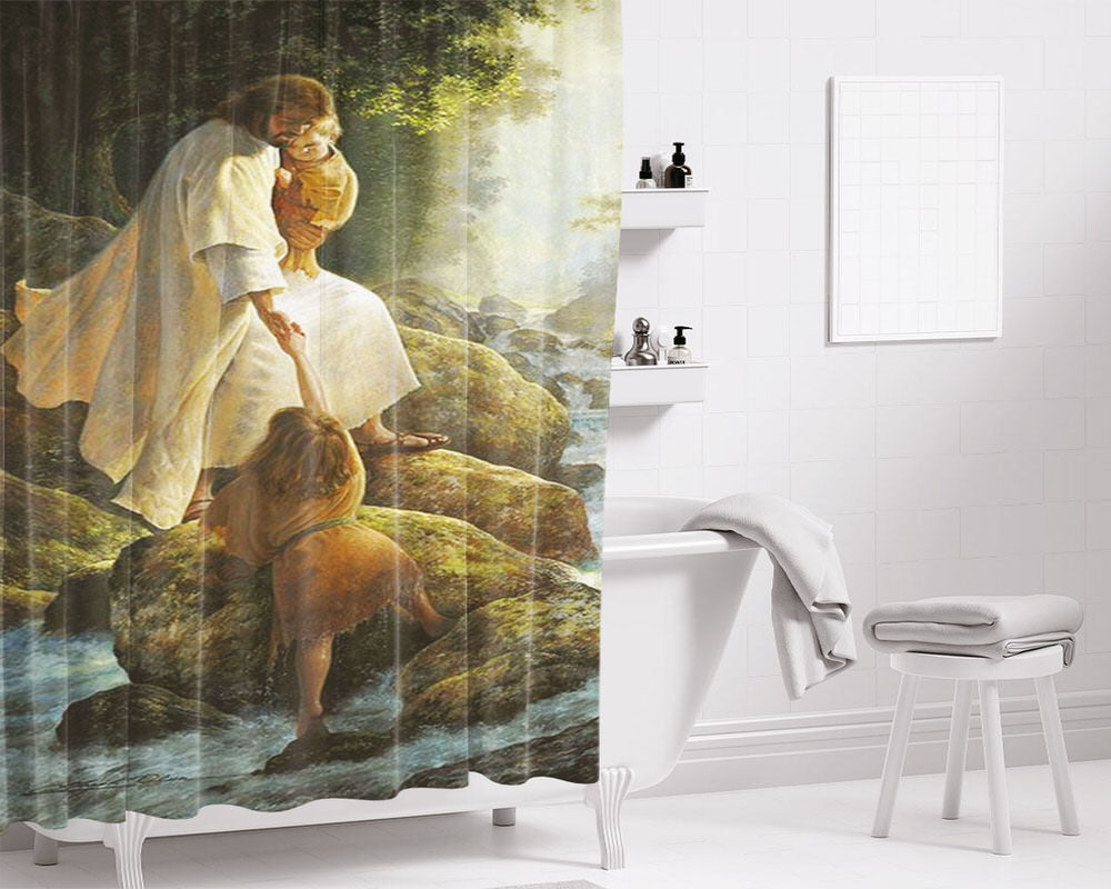 Be Not Afraid Bathroom Shower Curtain Fabric Waterproof | 66 X 72 Inch