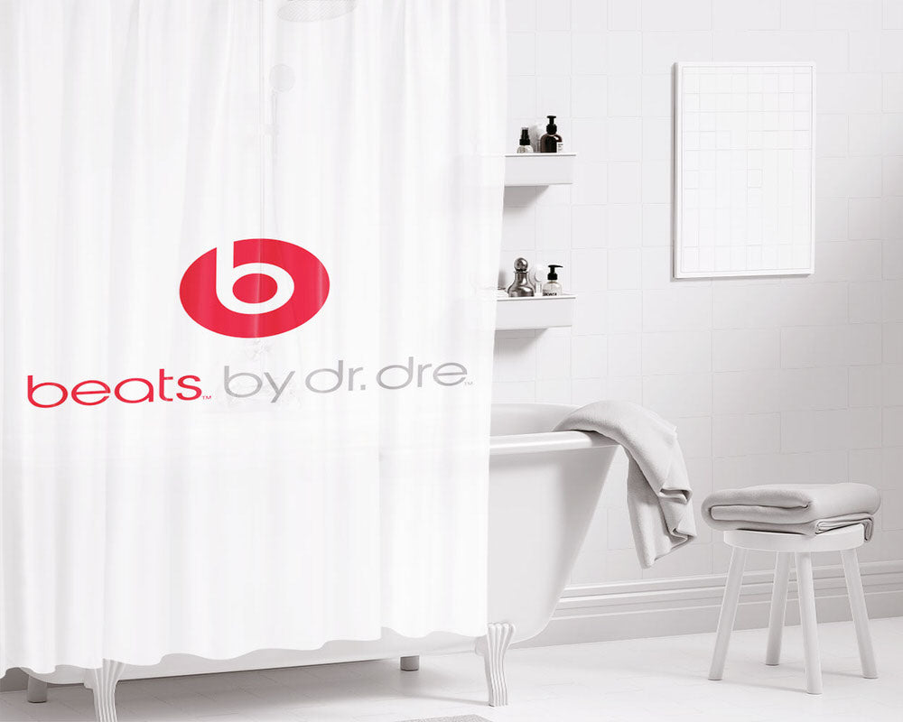 Beats By Dr Dre Bathroom Shower Curtain Fabric Waterproof | 66 X 72 Inch