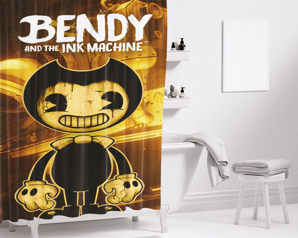 Bendy And The Bad Machine C Bathroom Shower Curtain Fabric Waterproof | 66 X 72 Inch