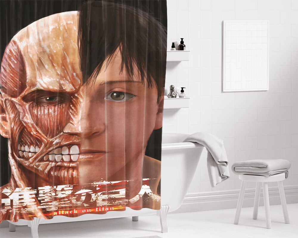 Bertolt Hoover Titan Bathroom Shower Curtain Fabric Waterproof | 66 X 72 Inch
