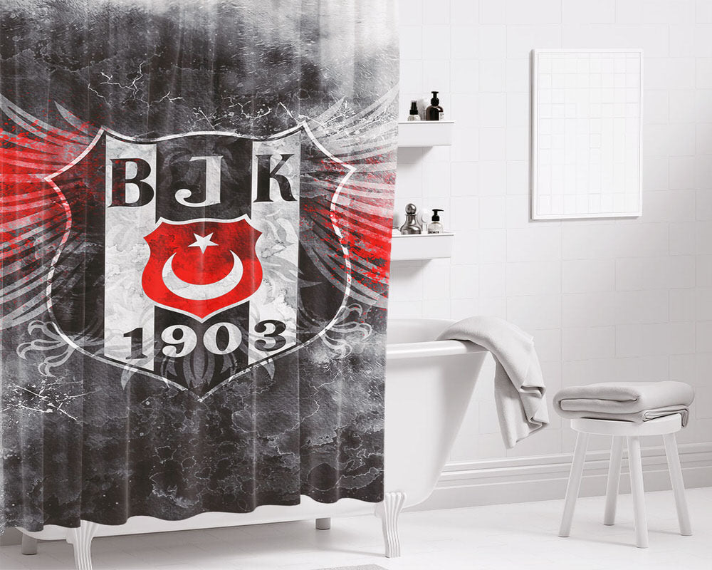 Besiktas Jk Hd Logo 2 Bathroom Shower Curtain Fabric Waterproof | 66 X 72 Inch