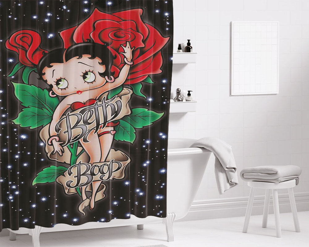 Betty Bathroom Shower Curtain Fabric Waterproof | 66 X 72 Inch