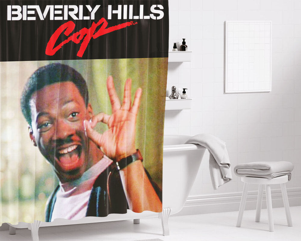 Beverly Hills Cop Axel Foley A Ok Bathroom Shower Curtain Fabric Waterproof | 66 X 72 Inch