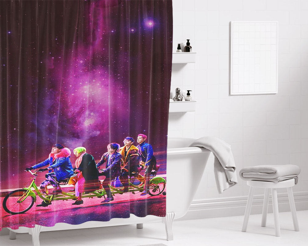 Big Bang Galaxy Wallpaper Bathroom Shower Curtain Fabric Waterproof | 66 X 72 Inch