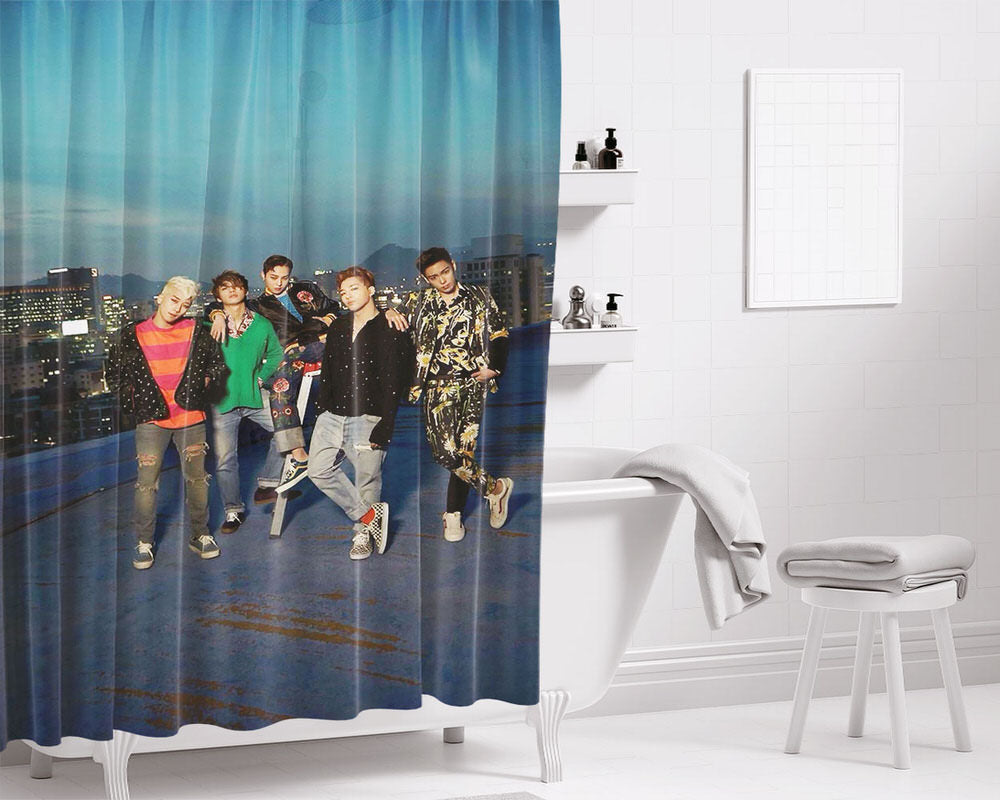 Big Bang On The Rooftop Bathroom Shower Curtain Fabric Waterproof | 66 X 72 Inch