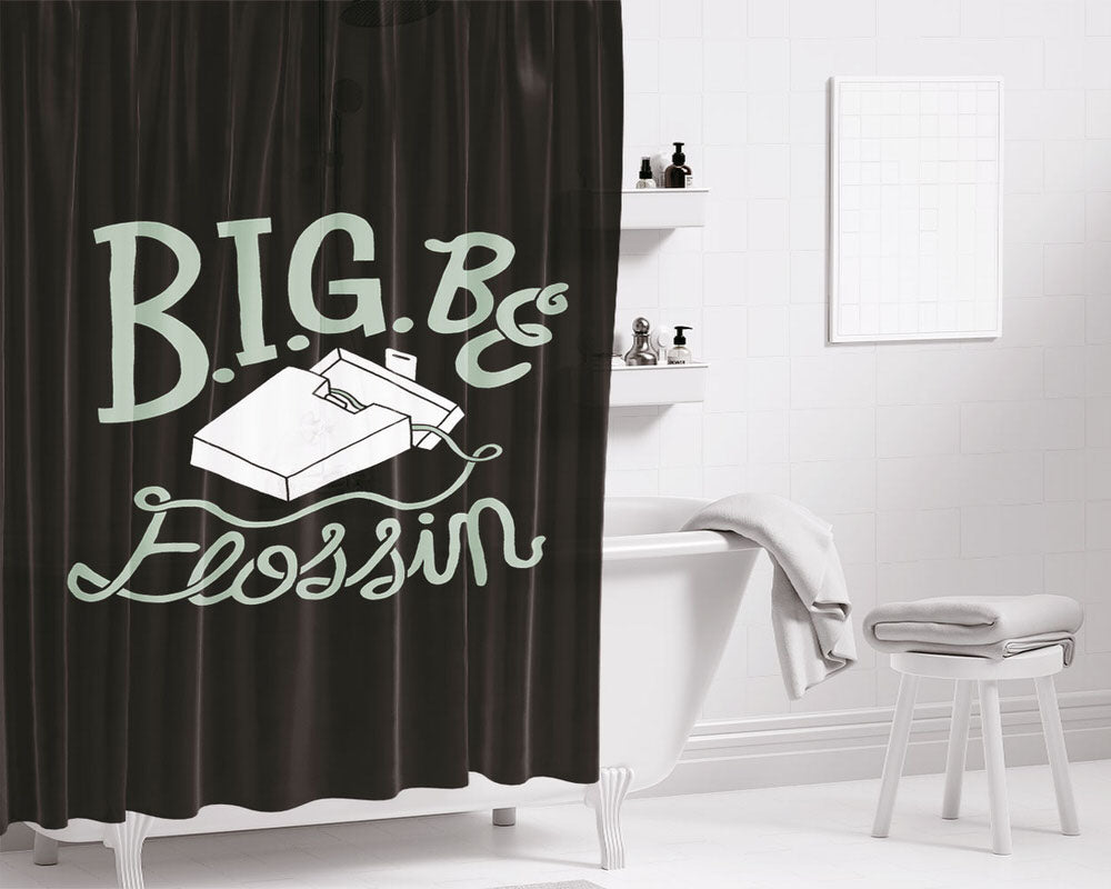 Big Be Typo Bathroom Shower Curtain Fabric Waterproof | 66 X 72 Inch