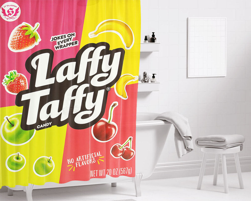 Big Laffy Taffy Candy Bathroom Shower Curtain Fabric Waterproof | 66 X 72 Inch
