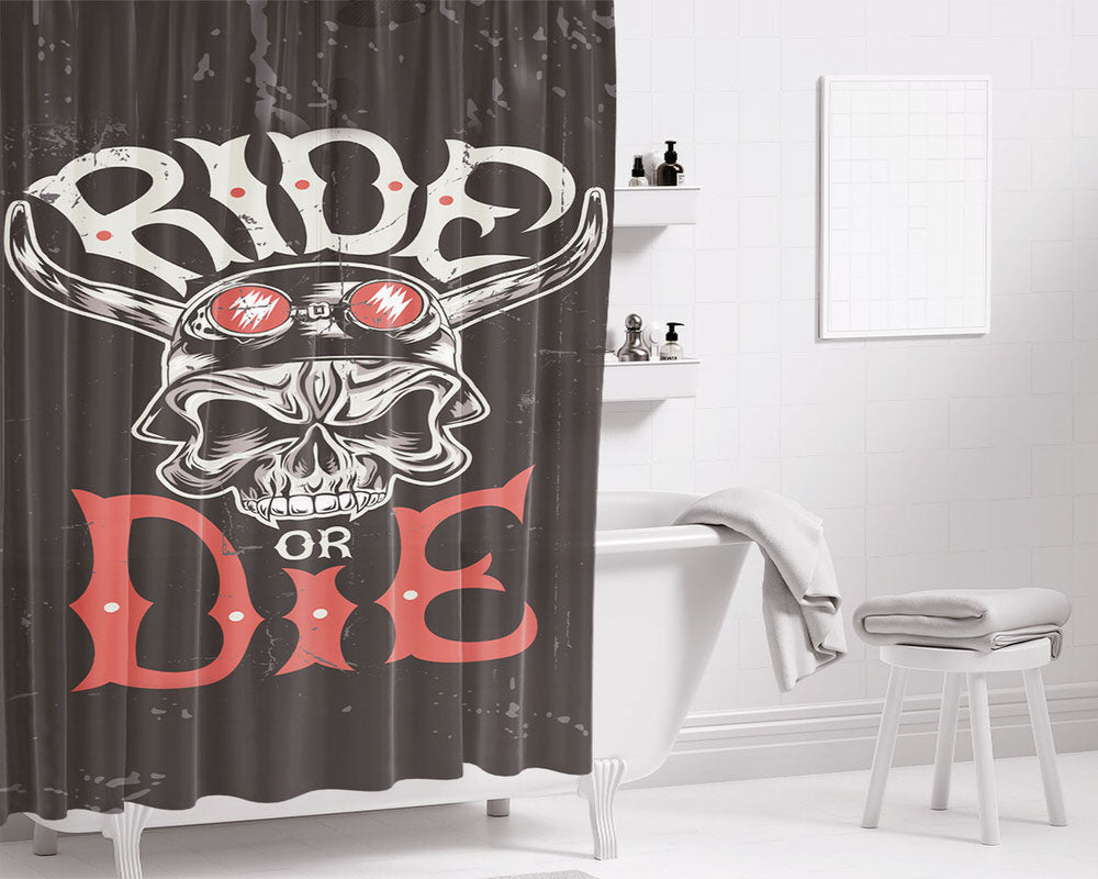 Bikershood Bathroom Shower Curtain Fabric Waterproof | 66 X 72 Inch