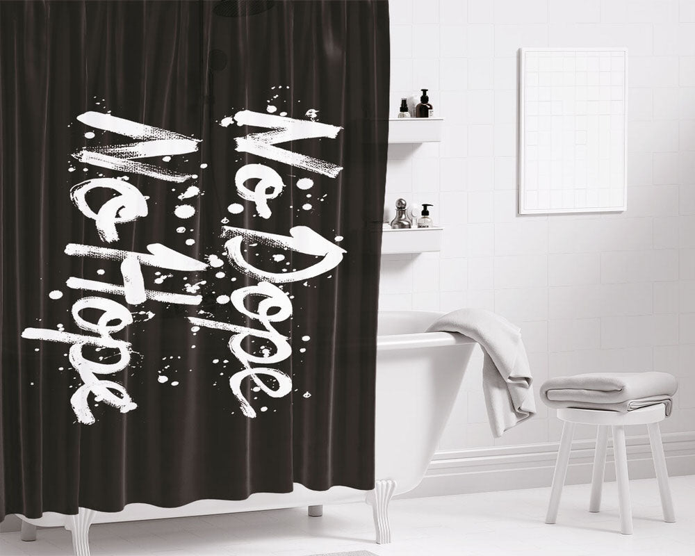Black And White Dope Bathroom Shower Curtain Fabric Waterproof | 66 X 72 Inch