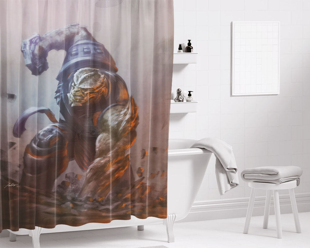 Black Dwarf Bathroom Shower Curtain Fabric Waterproof | 66 X 72 Inch