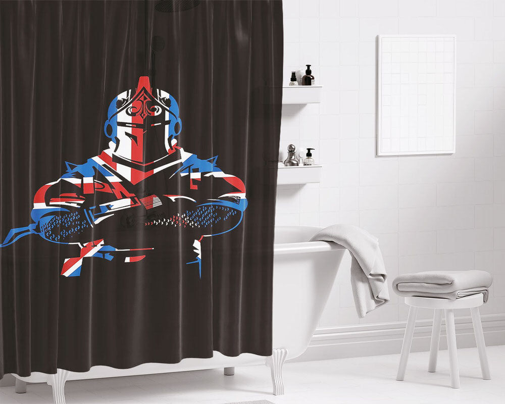 Black Knight Fornite Bathroom Shower Curtain Fabric Waterproof | 66 X 72 Inch