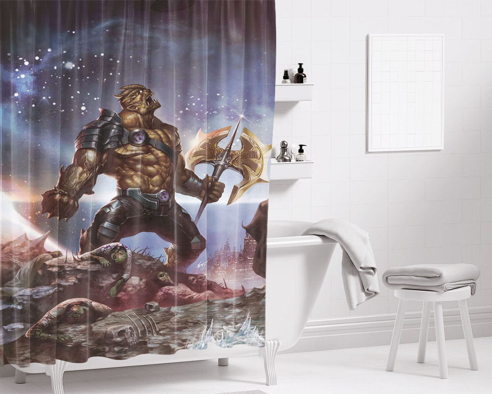 Black Order Black Dwarf Bathroom Shower Curtain Fabric Waterproof | 66 X 72 Inch