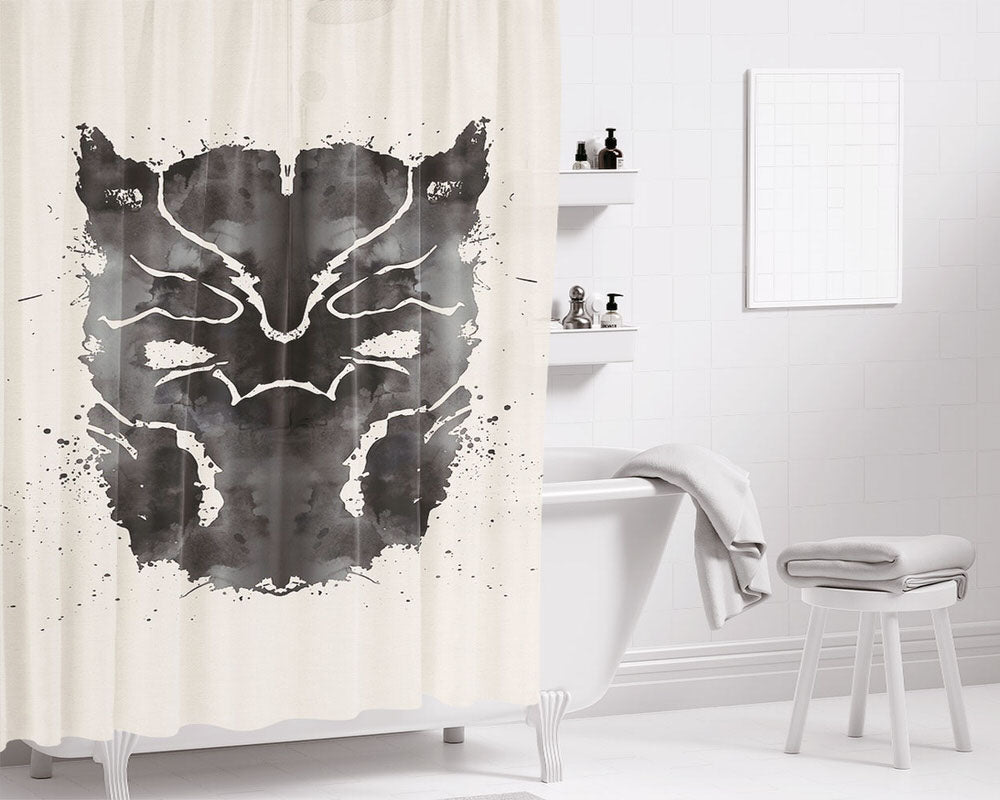 Blot Panther Bathroom Shower Curtain Fabric Waterproof | 66 X 72 Inch