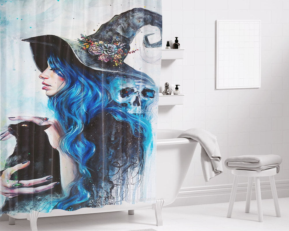 Blue Valentine Bathroom Shower Curtain Fabric Waterproof | 66 X 72 Inch