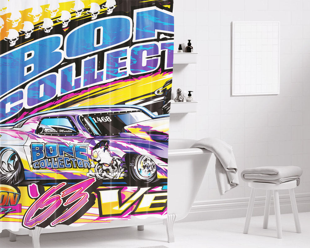 Bon Collevt Racing Bathroom Shower Curtain Fabric Waterproof | 66 X 72 Inch