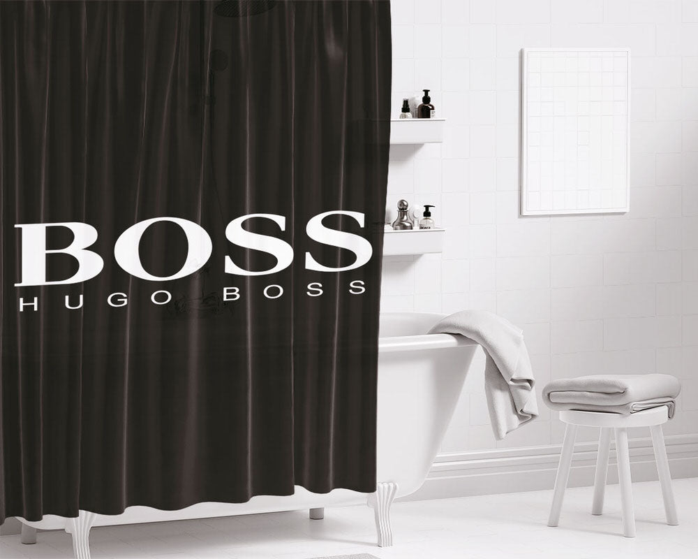 Boss Hugo Boss Black Bathroom Shower Curtain Fabric Waterproof | 66 X 72 Inch