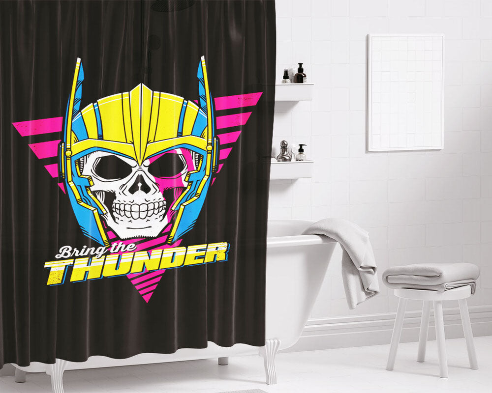 Bring The Thunder Bathroom Shower Curtain Fabric Waterproof | 66 X 72 Inch