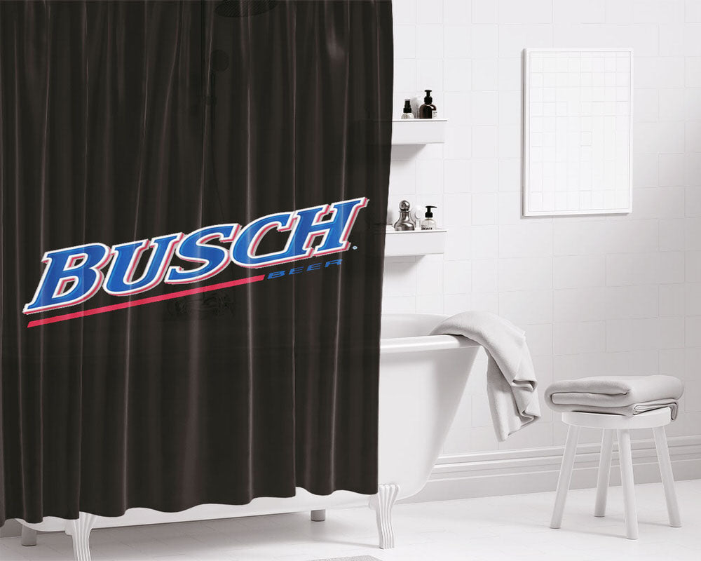 Busch Beer Logo Bathroom Shower Curtain Fabric Waterproof | 66 X 72 Inch