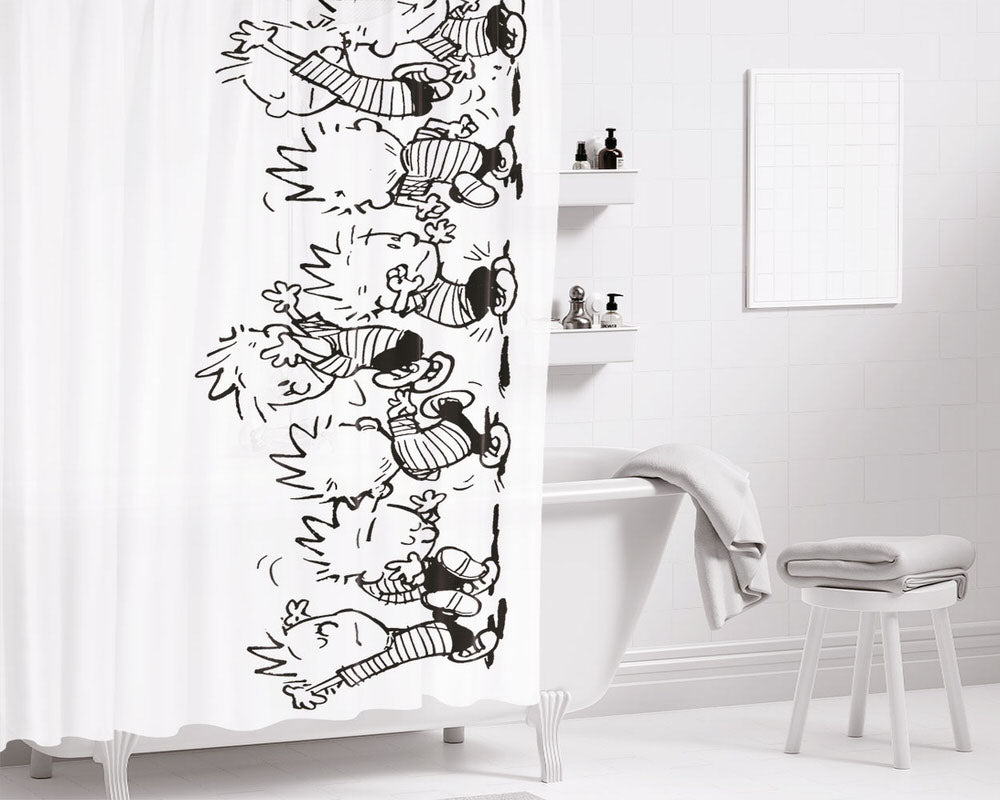 Calvin Dance Black White Wallpapers Bathroom Shower Curtain Fabric Waterproof | 66 X 72 Inch