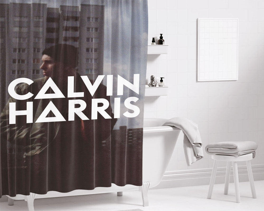 Calvin Harris Logo Bathroom Shower Curtain Fabric Waterproof | 66 X 72 Inch