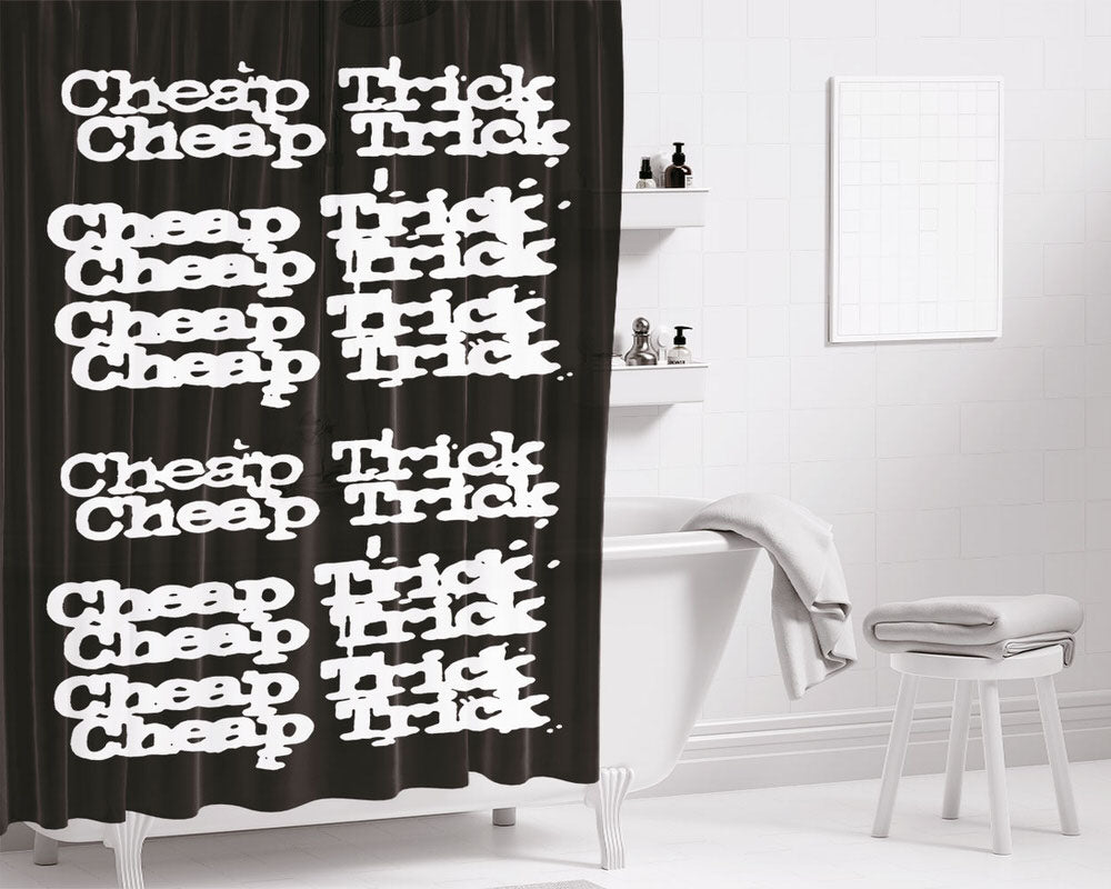 Cheap Trick Band Logo Black Bathroom Shower Curtain Fabric Waterproof | 66 X 72 Inch