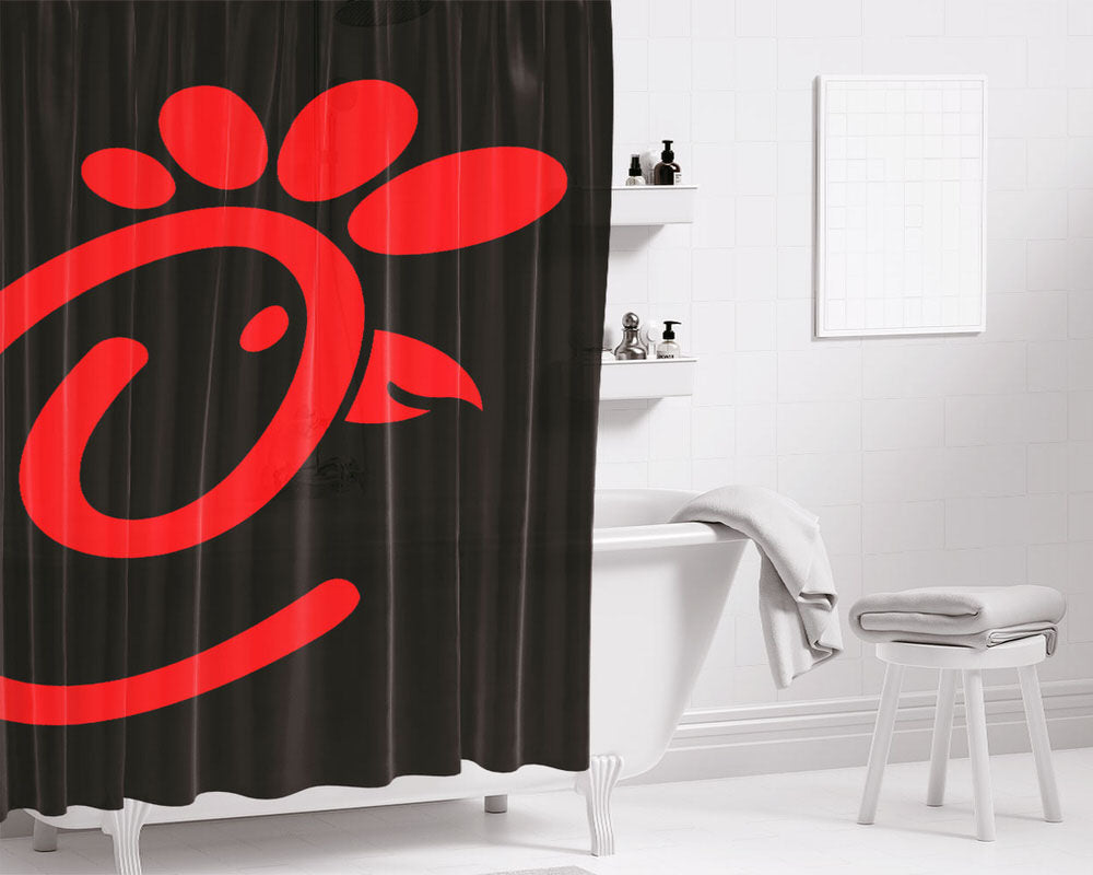 Chicken Sandwich Chick Fil A Breakfast Fast Food Bathroom Shower Curtain Fabric Waterproof | 66 X 72 Inch