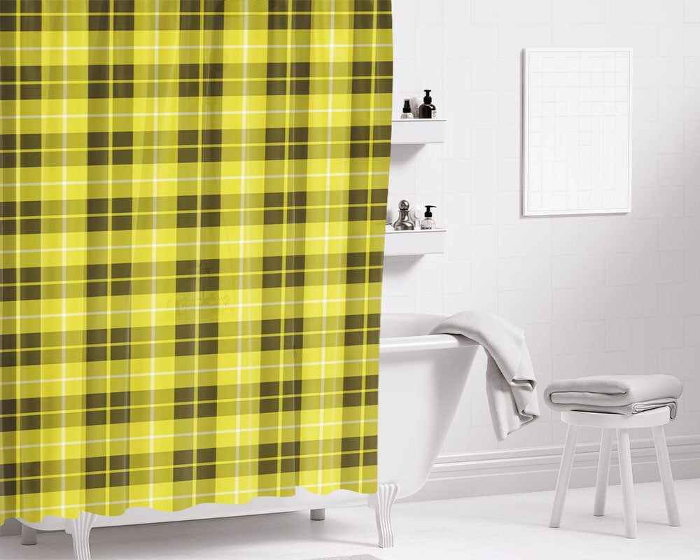 Clueless Plaid Bathroom Shower Curtain Fabric Waterproof | 66 X 72 Inch