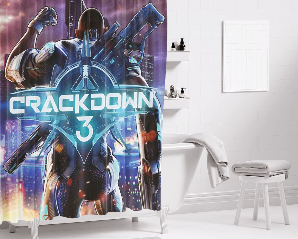 Crackdown 3 2019 Bathroom Shower Curtain Fabric Waterproof | 66 X 72 Inch