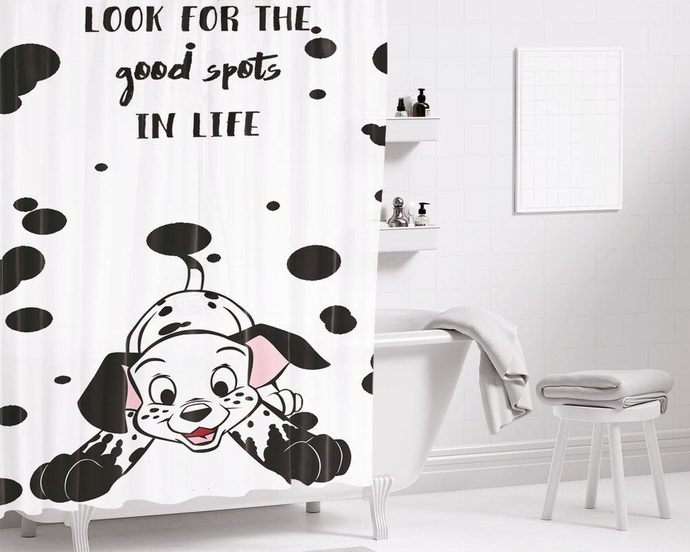 Dalmatians Look For The Good Spot Bathroom Shower Curtain Fabric Waterproof | 66 X 72 Inch