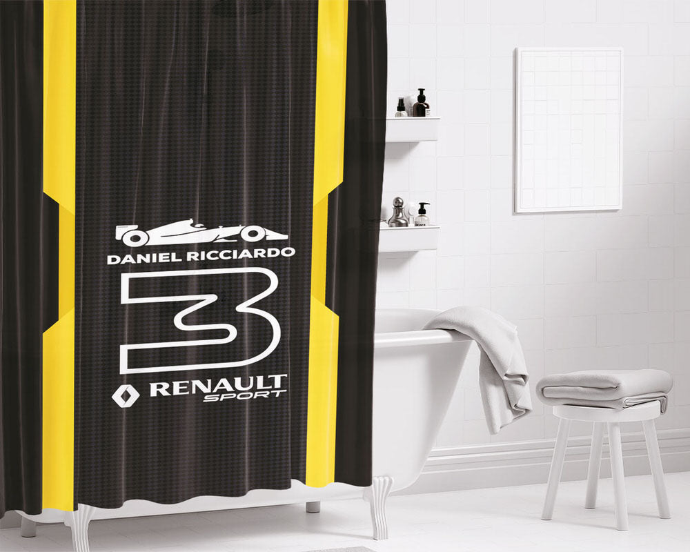 Daniel Ricciardo Formula 1 Bathroom Shower Curtain Fabric Waterproof | 66 X 72 Inch