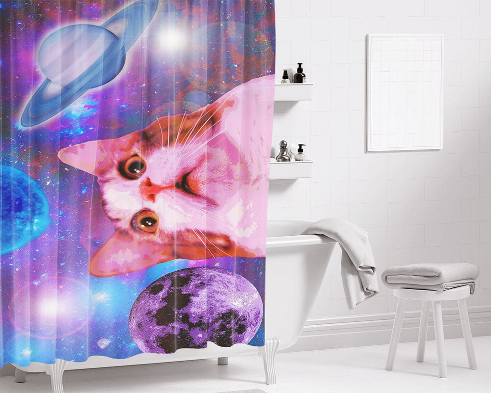 Dank Cat Memes Bathroom Shower Curtain Fabric Waterproof | 66 X 72 Inch