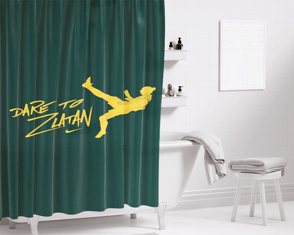 Dare To Zlatan Wallpaper Bathroom Shower Curtain Fabric Waterproof | 66 X 72 Inch