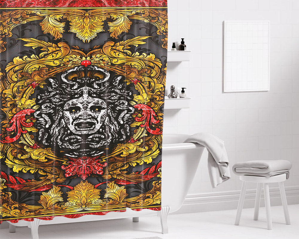 Dark Medusa Logo Statue Bathroom Shower Curtain Fabric Waterproof | 66 X 72 Inch