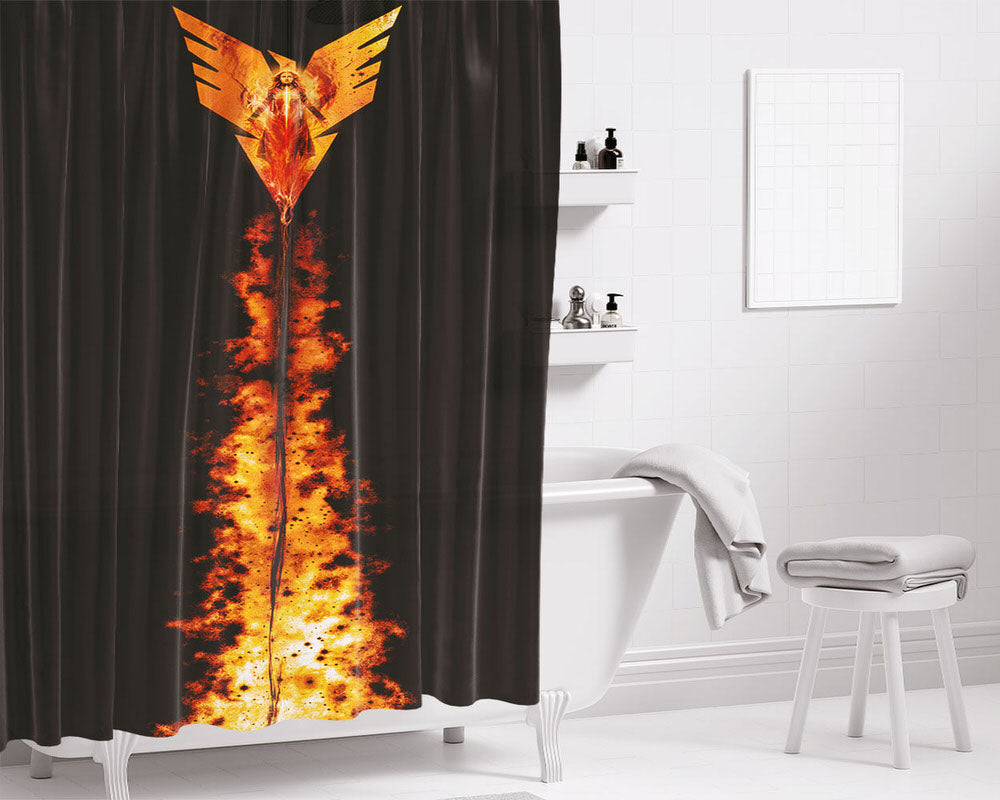 Dark Phoenix Jean Grey Bathroom Shower Curtain Fabric Waterproof | 66 X 72 Inch