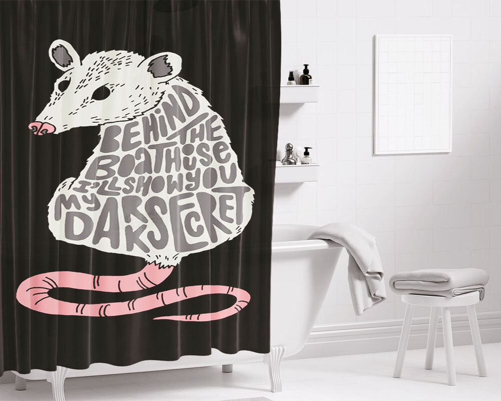 Darksecret Rats Bathroom Shower Curtain Fabric Waterproof | 66 X 72 Inch