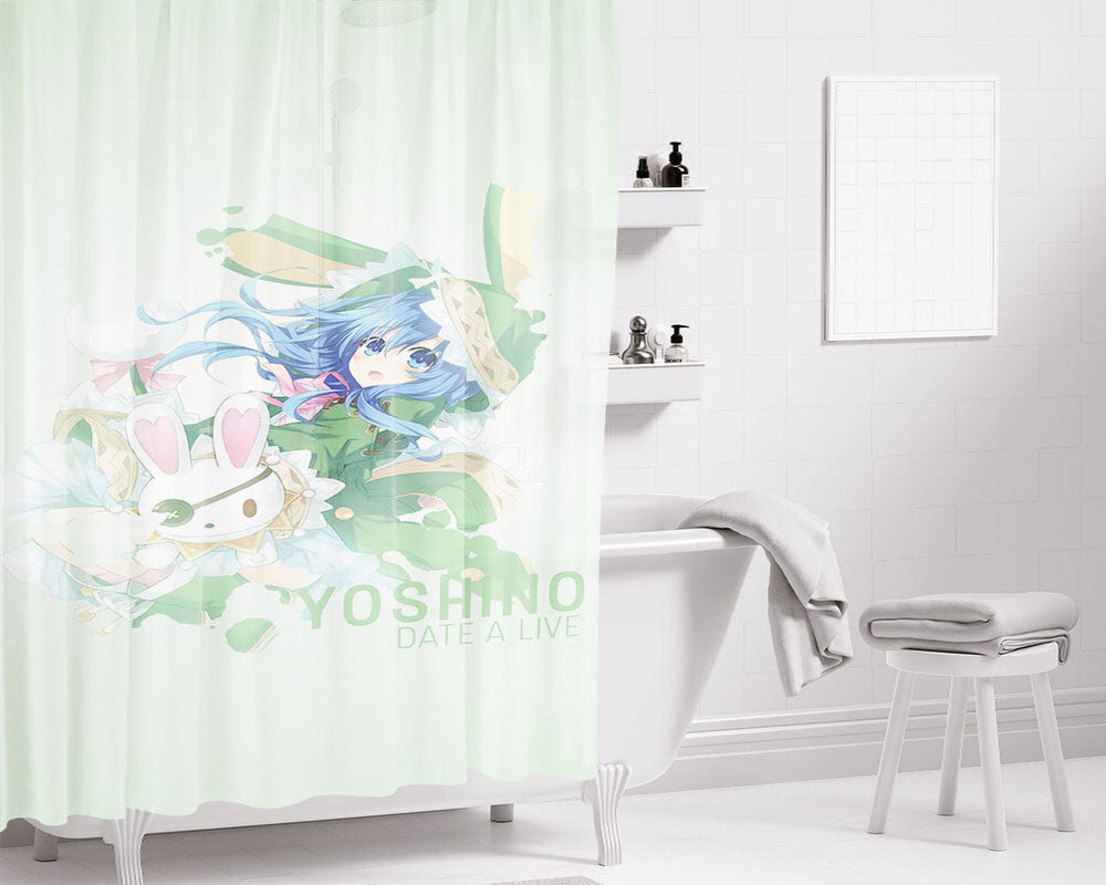 Date A Live Yoshino Bathroom Shower Curtain Fabric Waterproof | 66 X 72 Inch