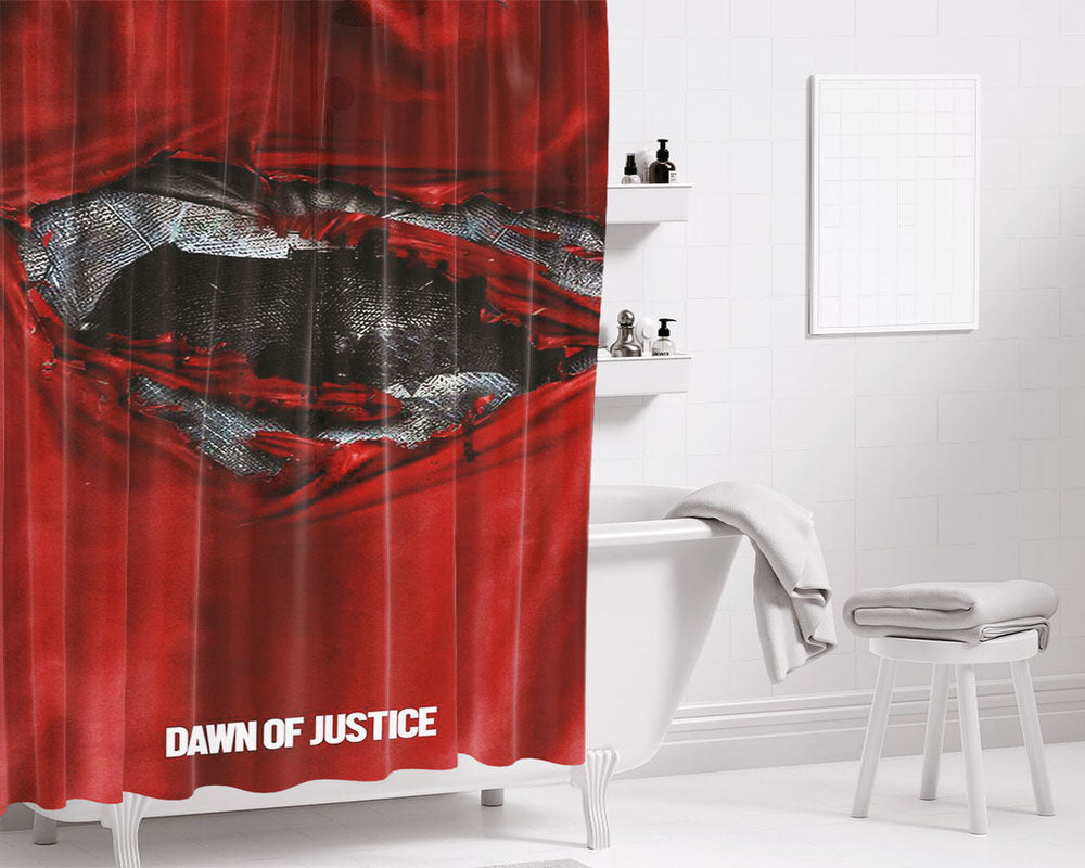 Dawn Of Justice Bathroom Shower Curtain Fabric Waterproof | 66 X 72 Inch