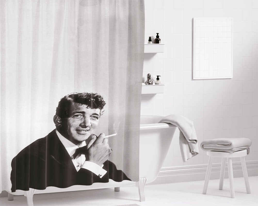 Dean Martin Cigar Smoke Bathroom Shower Curtain Fabric Waterproof | 66 X 72 Inch