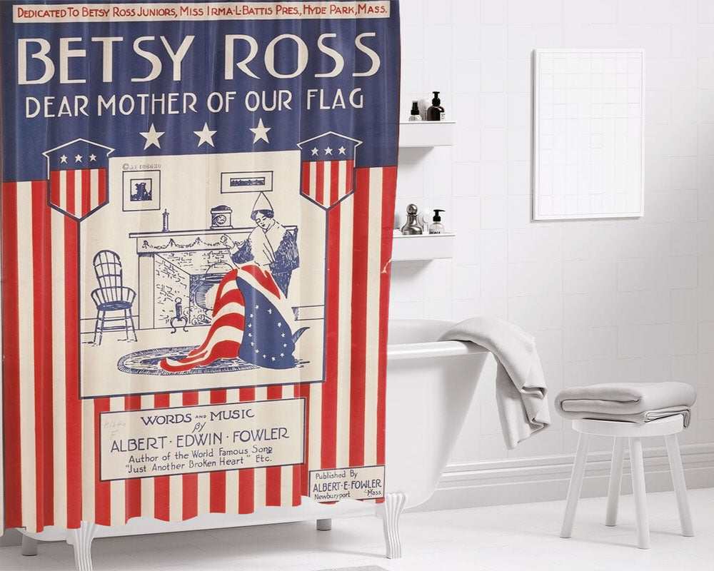 Dear Mother Of Our Flag Bathroom Shower Curtain Fabric Waterproof | 66 X 72 Inch